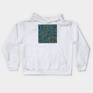 Olive Blue Camouflage Kids Hoodie